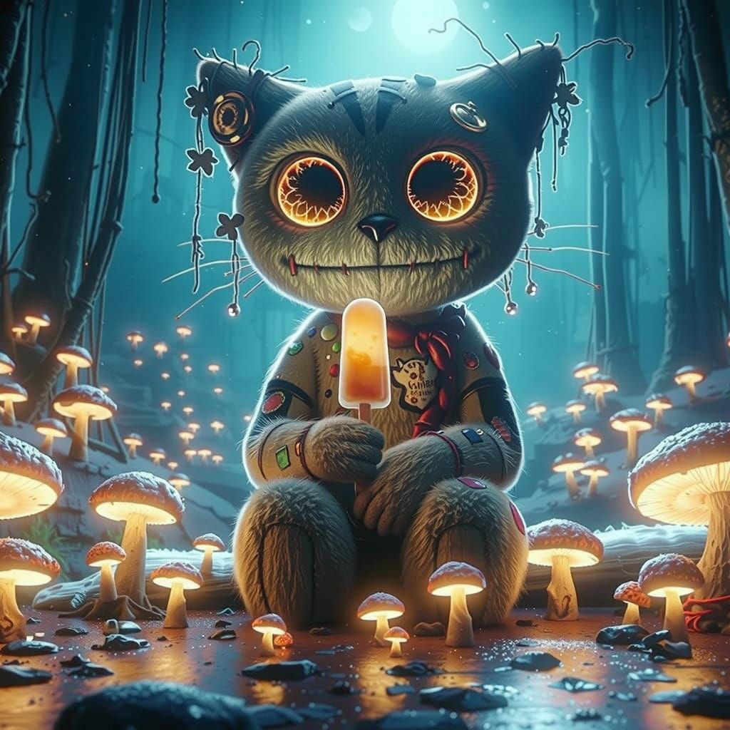 Scary Cute Cheshire Cat in Cinematic Matte Painting Style