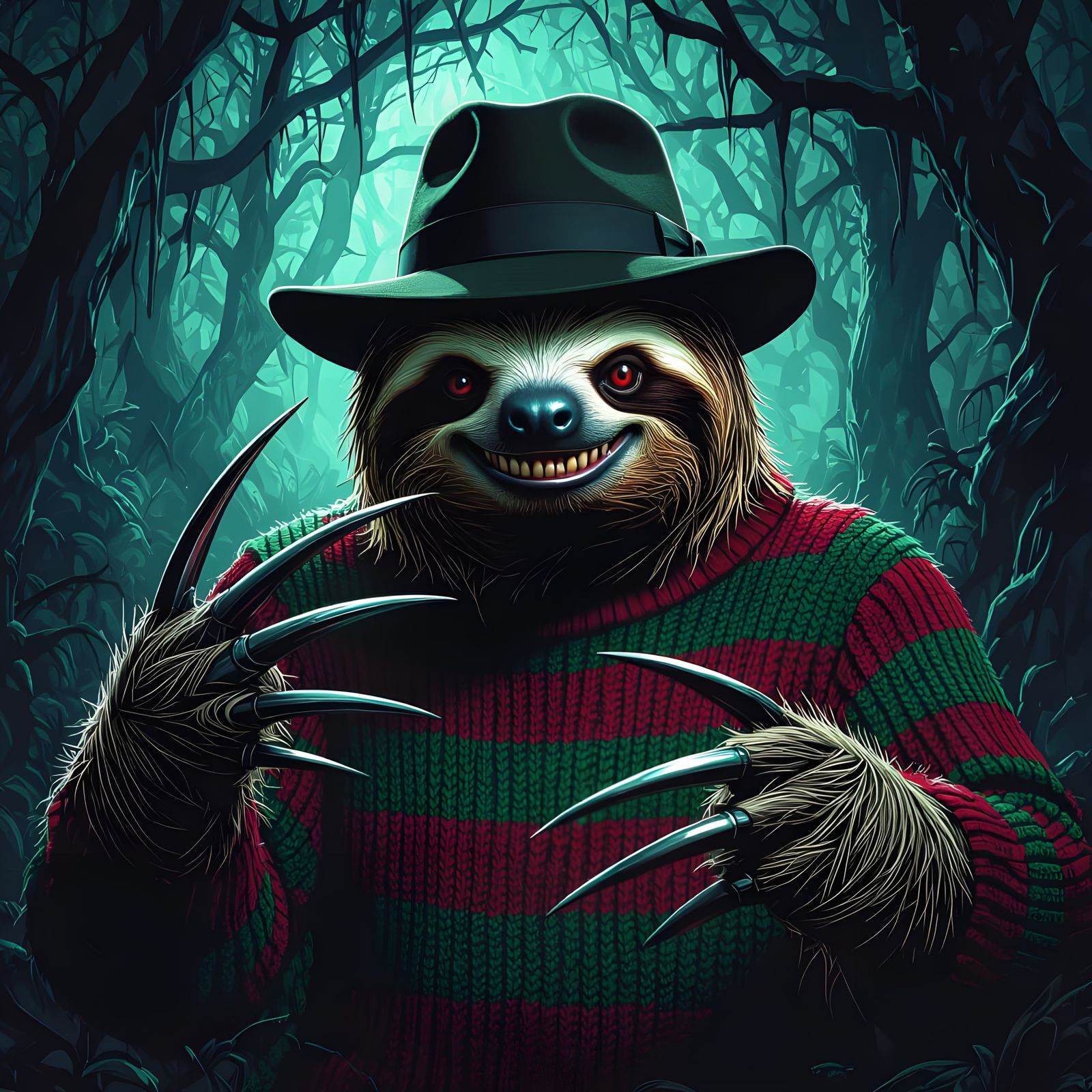 Sloth Reimagined as Freddy Krueger