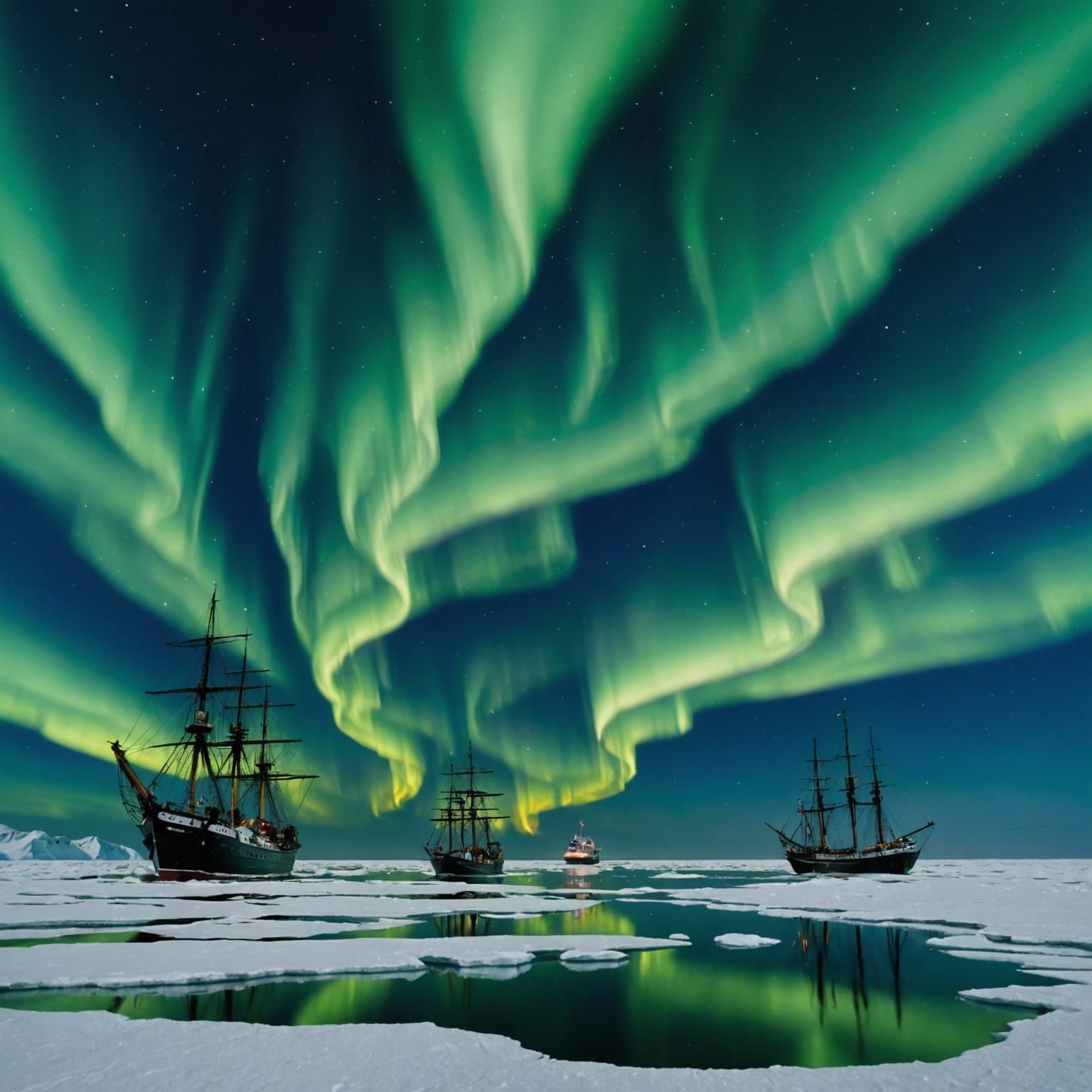 Erebus and Terror in Arctic Ice, Group of Seven Style