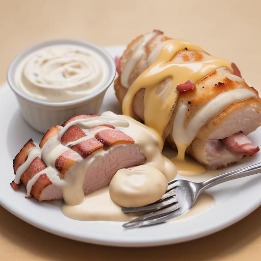 Chicken Cordon Bleu with Bacon Cream Sauce