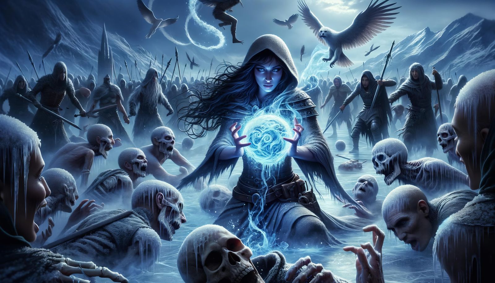 Wizard Casting Animus Blast on Frosty Battlefield