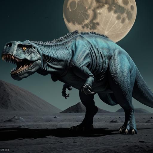 T-Rex on the Moon: Fantastical Matte Painting