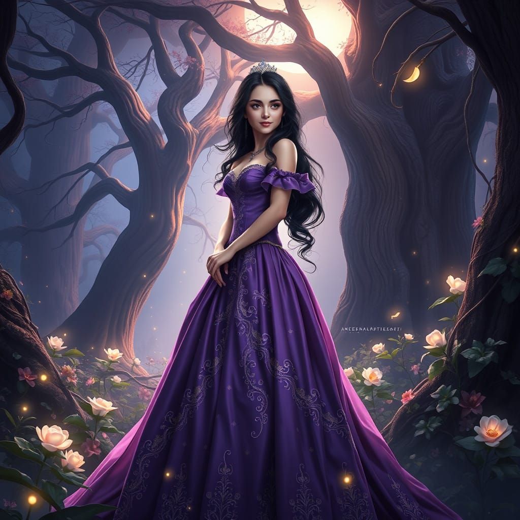 Regal Princess in Moonlit Garden of Wonder