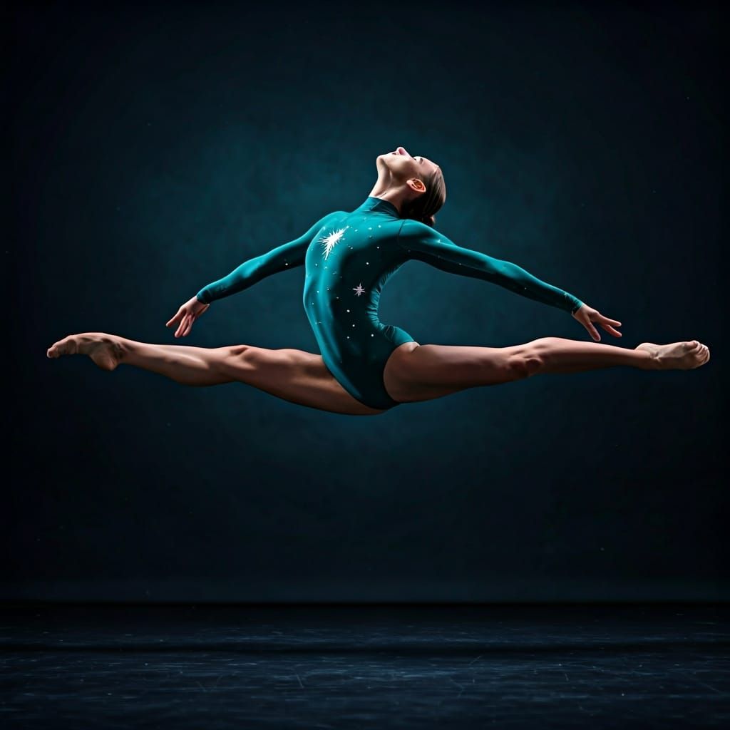 Gymnast's Perfect Balance: Hyperrealistic Digital Art