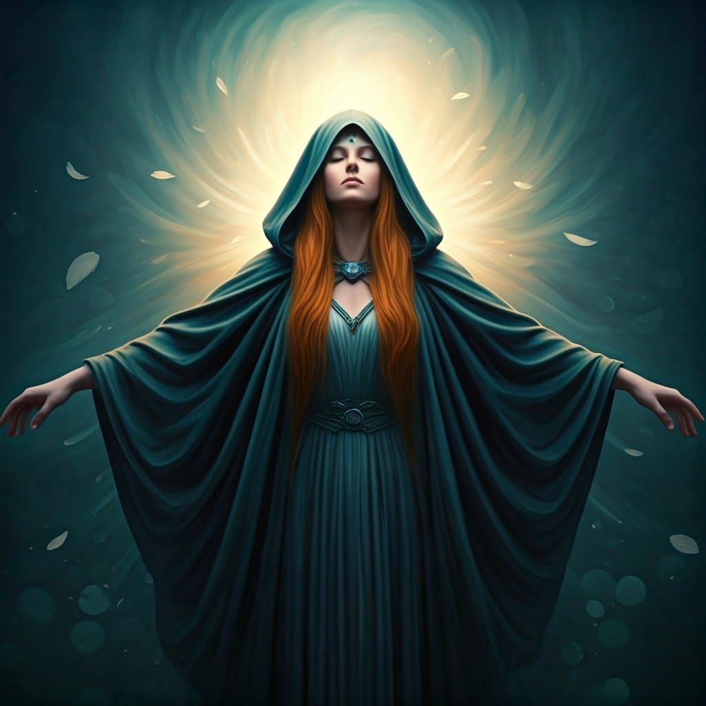 Mystical Woman in Ethereal Mist, Mystical Realism