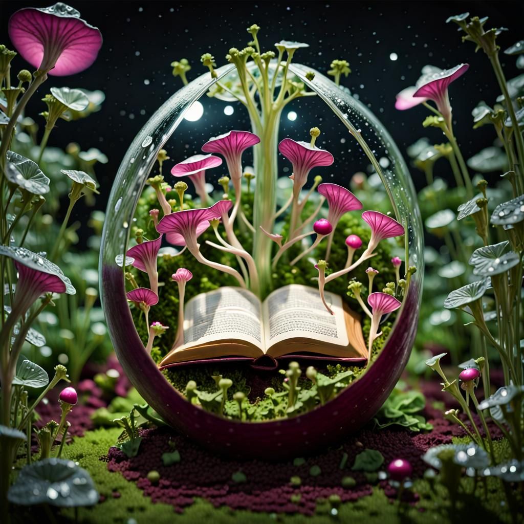 Intricate Microcosm Inside a Beet with Tiny Fairies