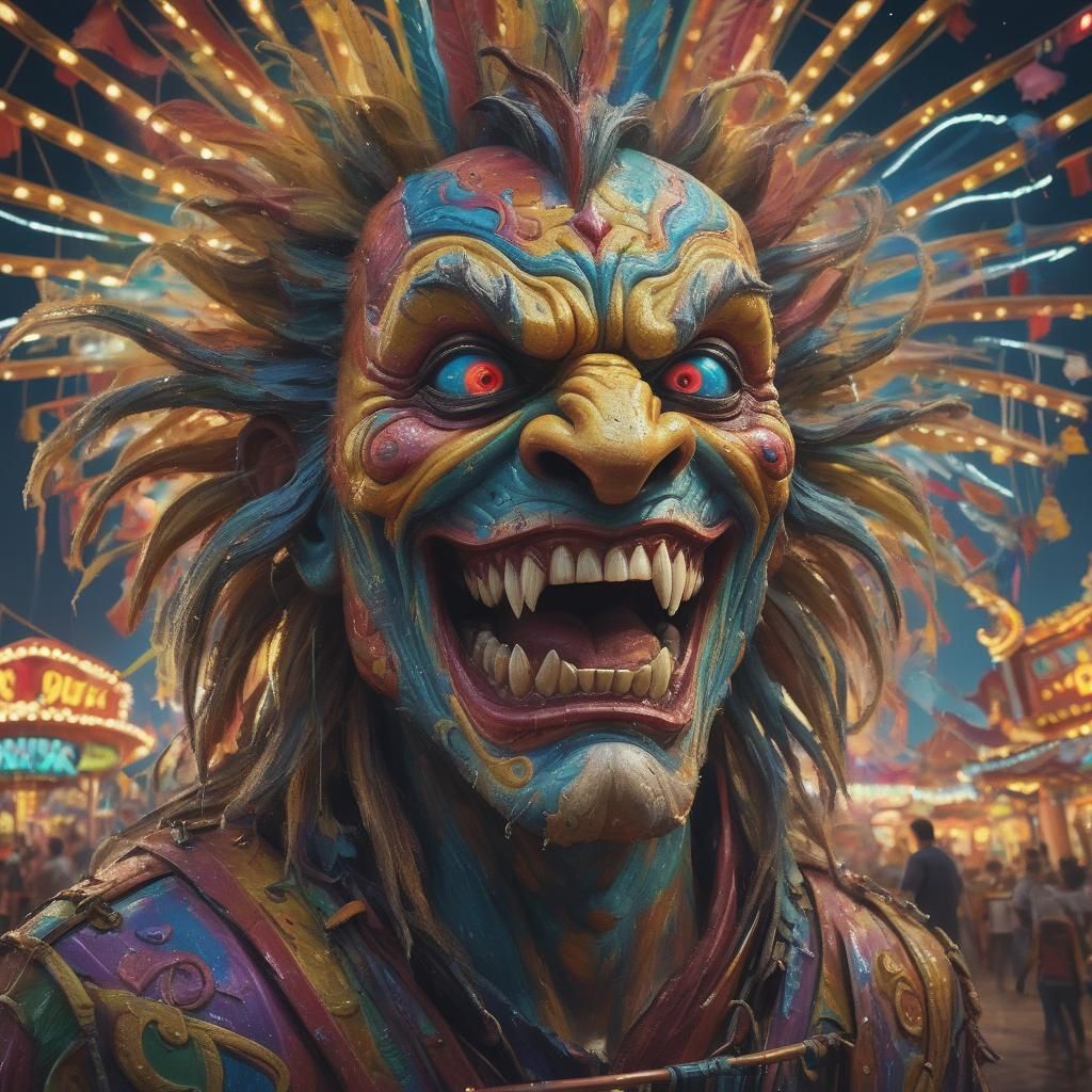 Extraordinary Carnival Ride at Night: Hyperrealistic Splash ...