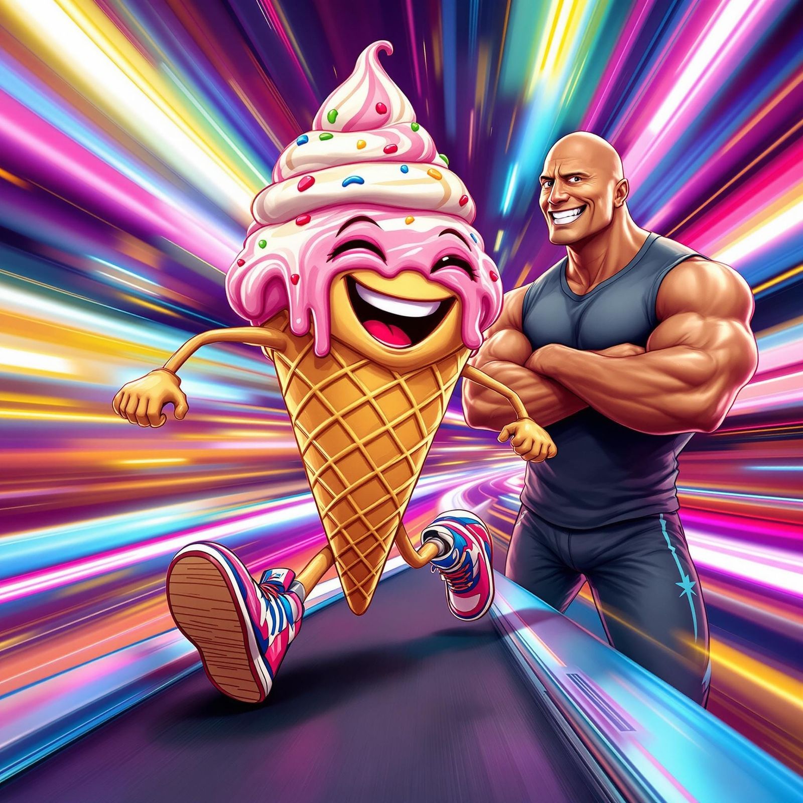 The Rock's Colorful Ice Cream Champion