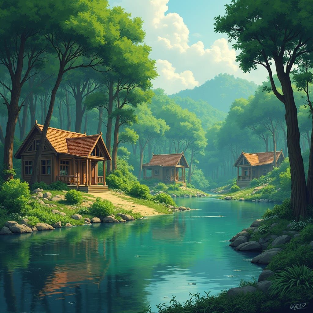 Camp Half-Blood Training Grounds: Mythological Anime Style