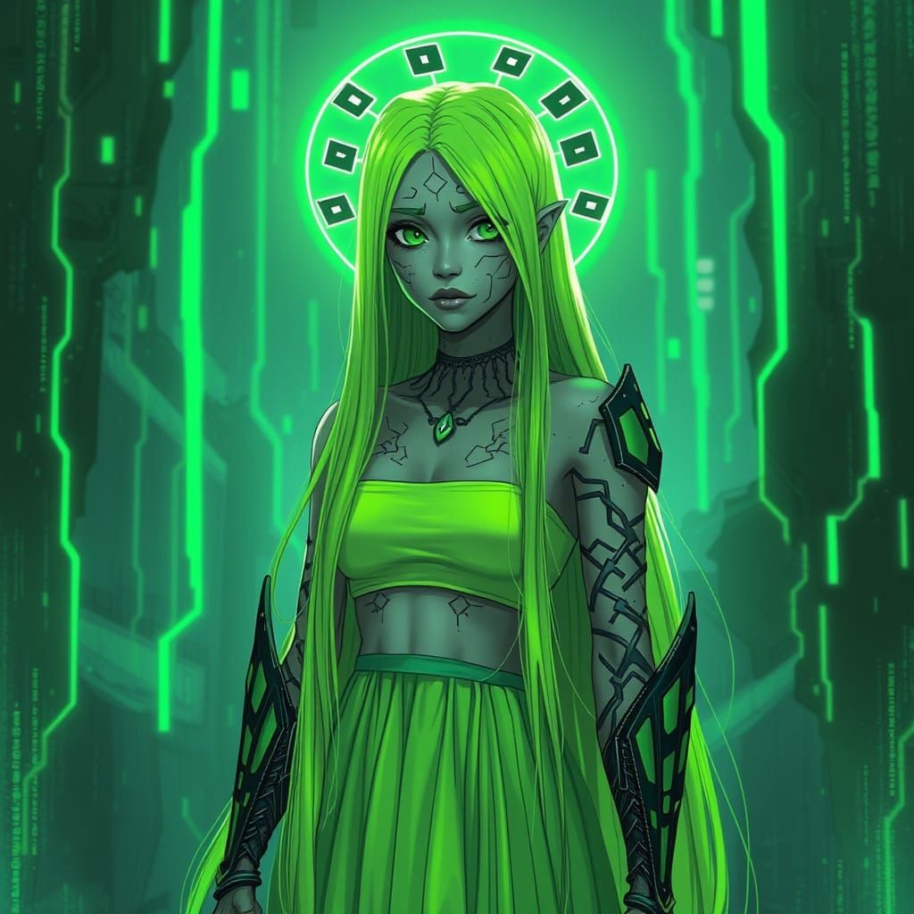 Mystical Vortella in a Cyberpunk Realm