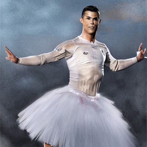 Cristiano Ronaldo as Ballerina: Detailed Matte Painting