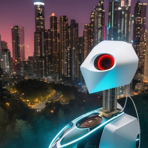 Worm-Mushroom Intelligence: Cyberpunk Robot Contemplates the...