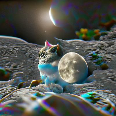 Beautiful 3D Moon Cat in 8K