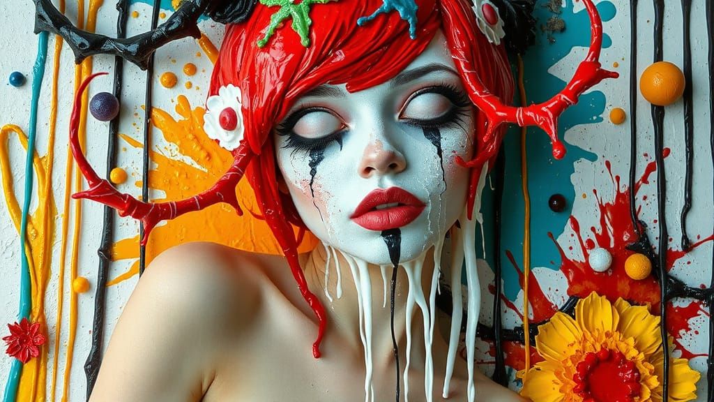 Whimsical Gothic Splatter Art