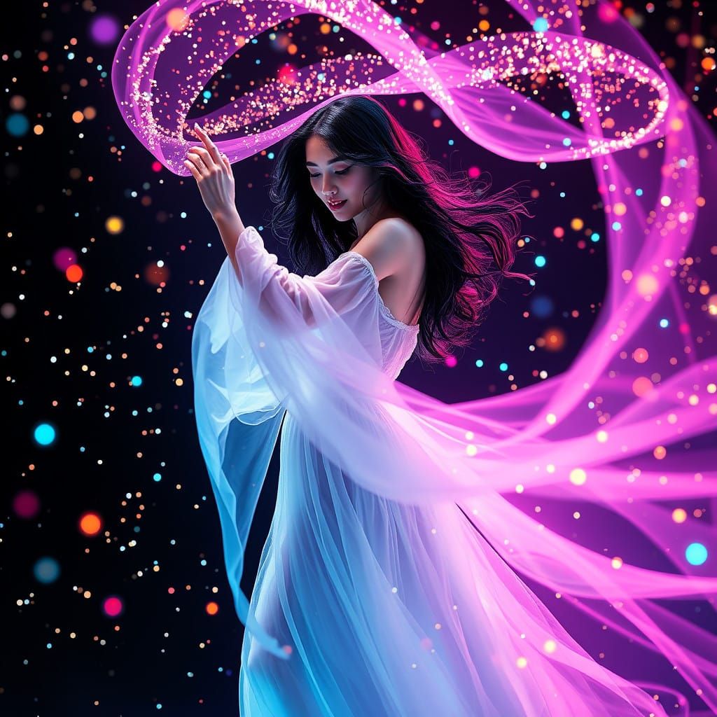 Mystical Dreamgirl in Neon Glow