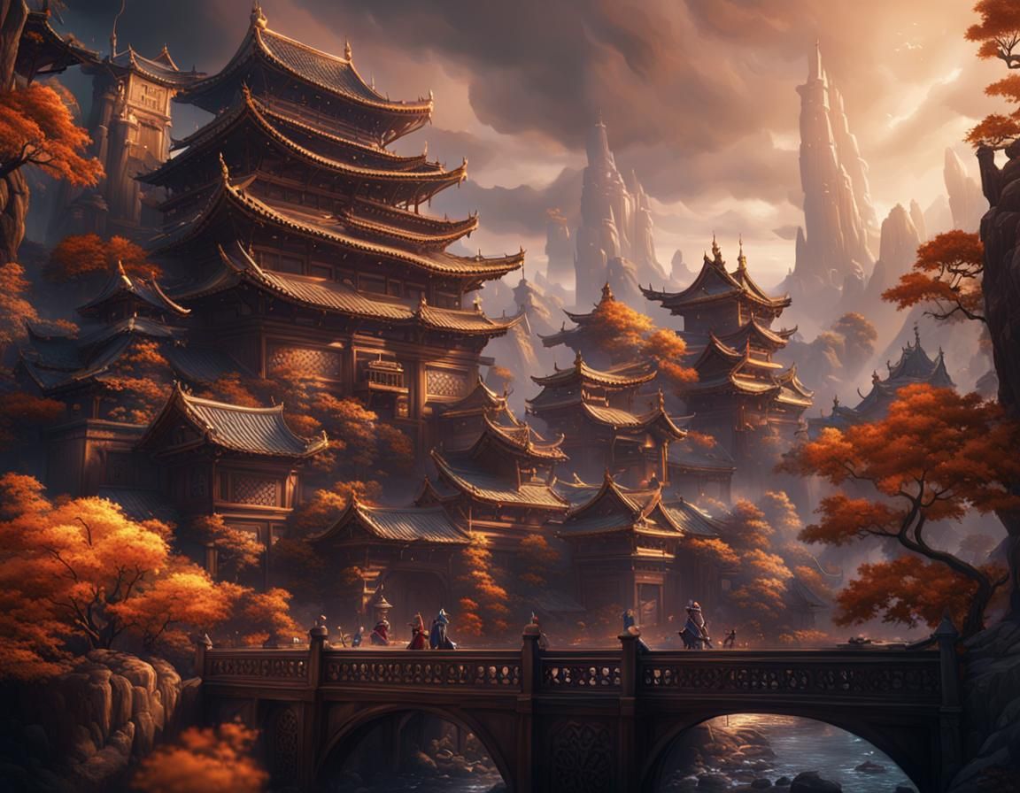Detailed Matte Painting of a Game of Go