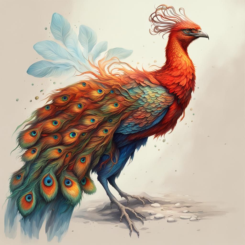 Exotic Alien Exoplanet with Mythical Avian Life