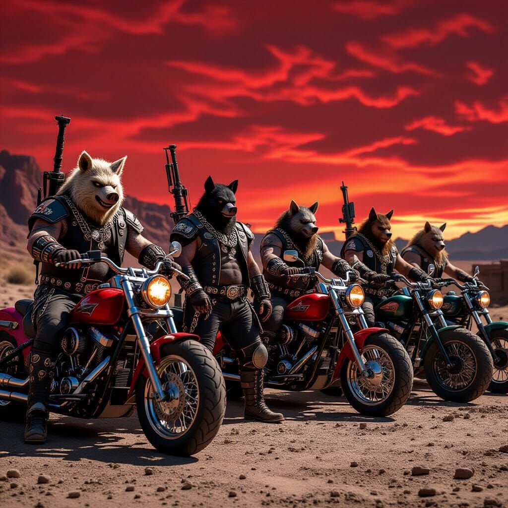 Wereboar Bikers in Hell's Fort Knucklebones - Cinematic Styl...