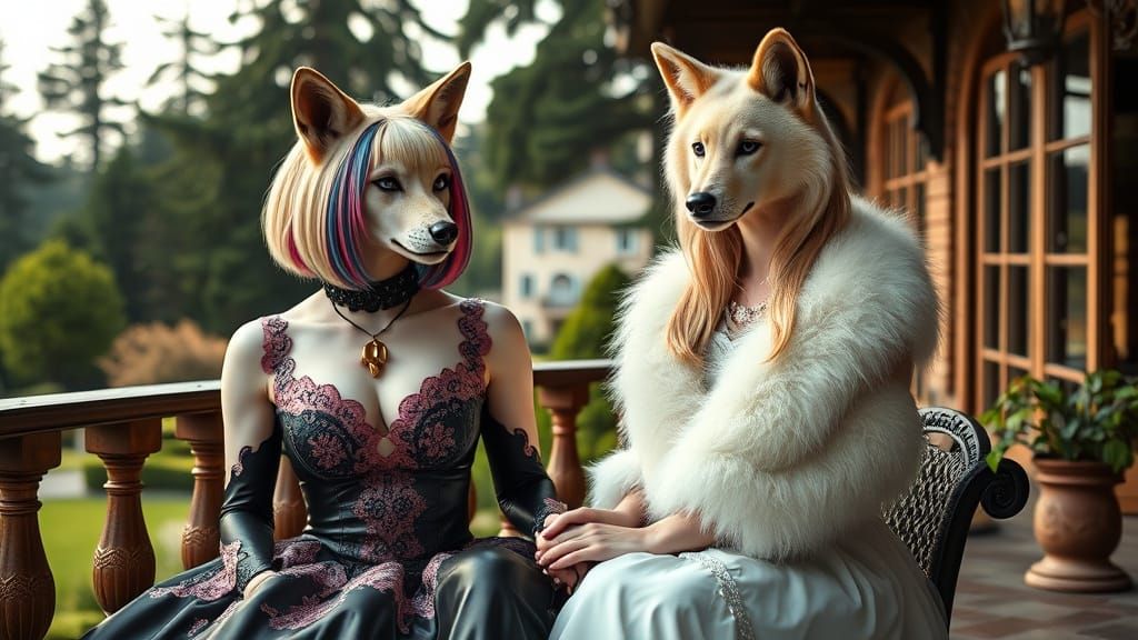 Two She-Wolves Share a Moment of Understanding