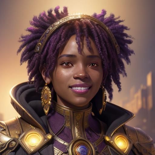 African American Woman's Beautiful Smile: Dark Fantasy Conce...