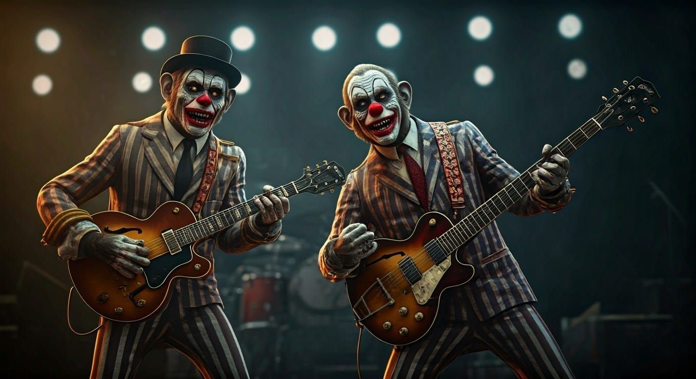 Zombie Monkey Monster Clowns as The Beatles