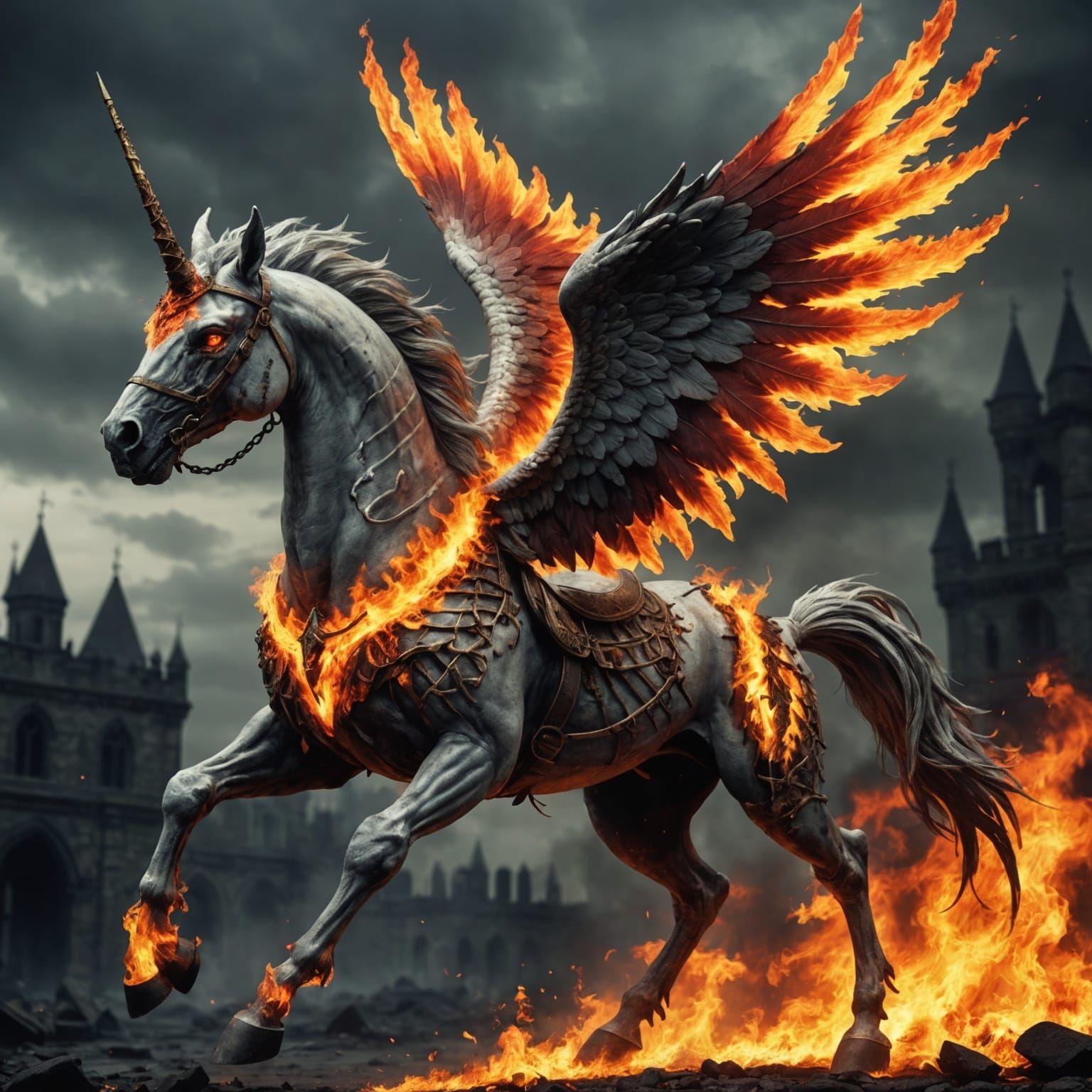 Fiery Undead Pegasus