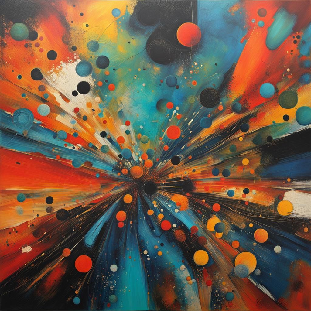 Abstract Mind Blown Art with Complementary Colors