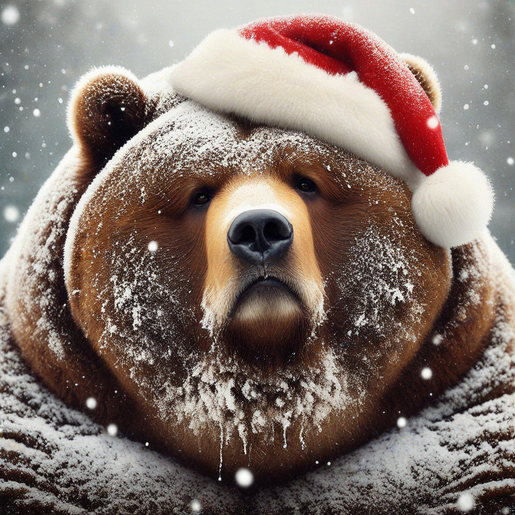 Surreal Christmas Bear in Disdainful Disguise