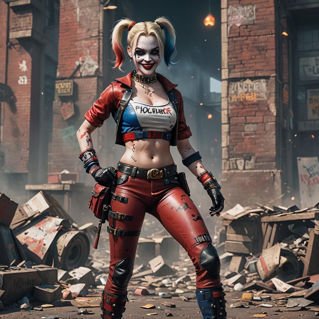 Harley Quinn in Detailed Fantasy Concept Art