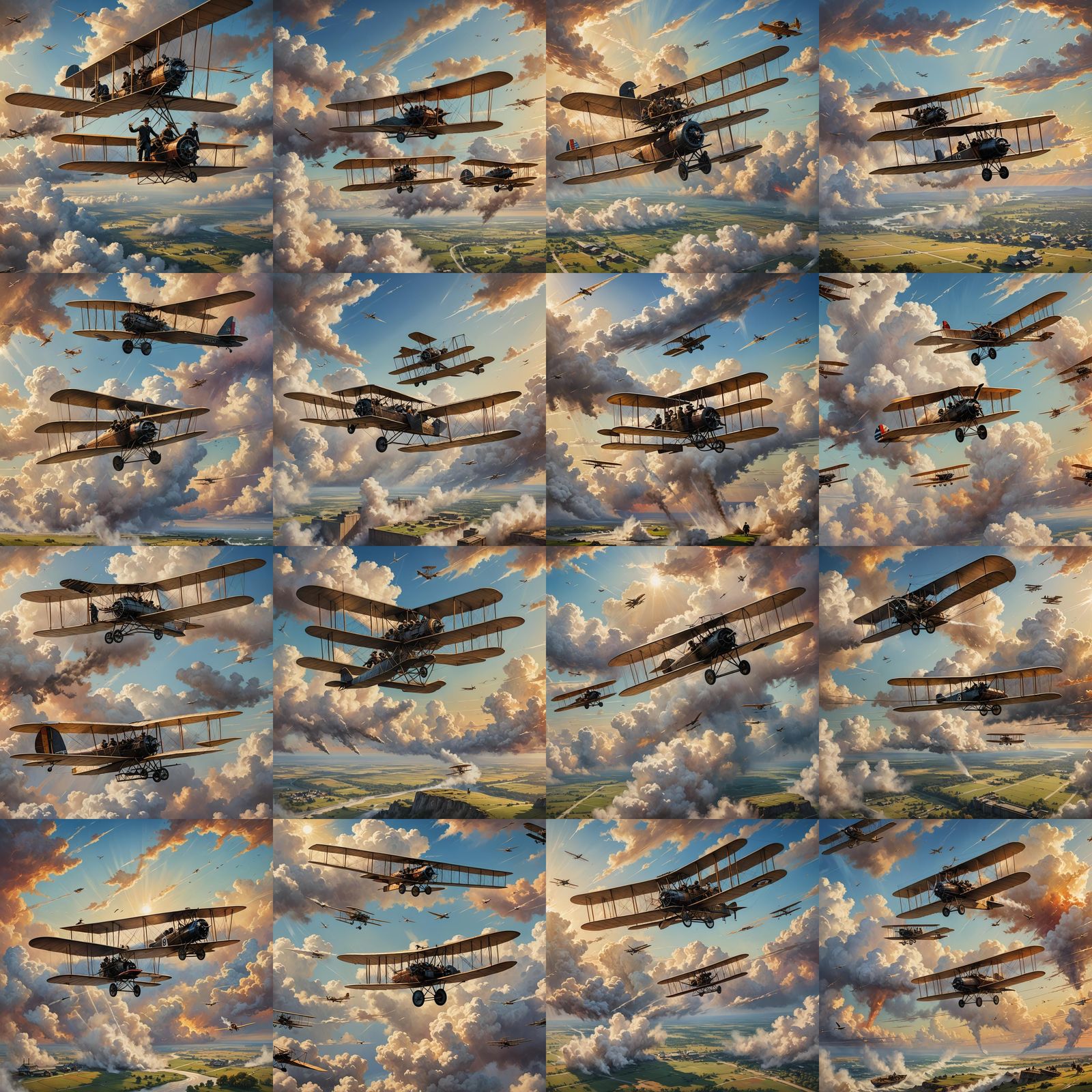 Wright Brothers First Flight: Hyperrealistic Splash Art