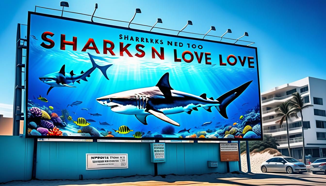 Colorful Billboard: Sharks Need Love Too