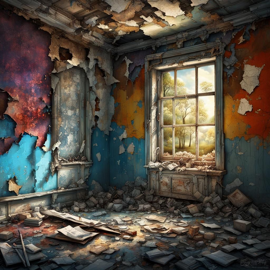 Decaying Abandoned Home with Eerie Glow