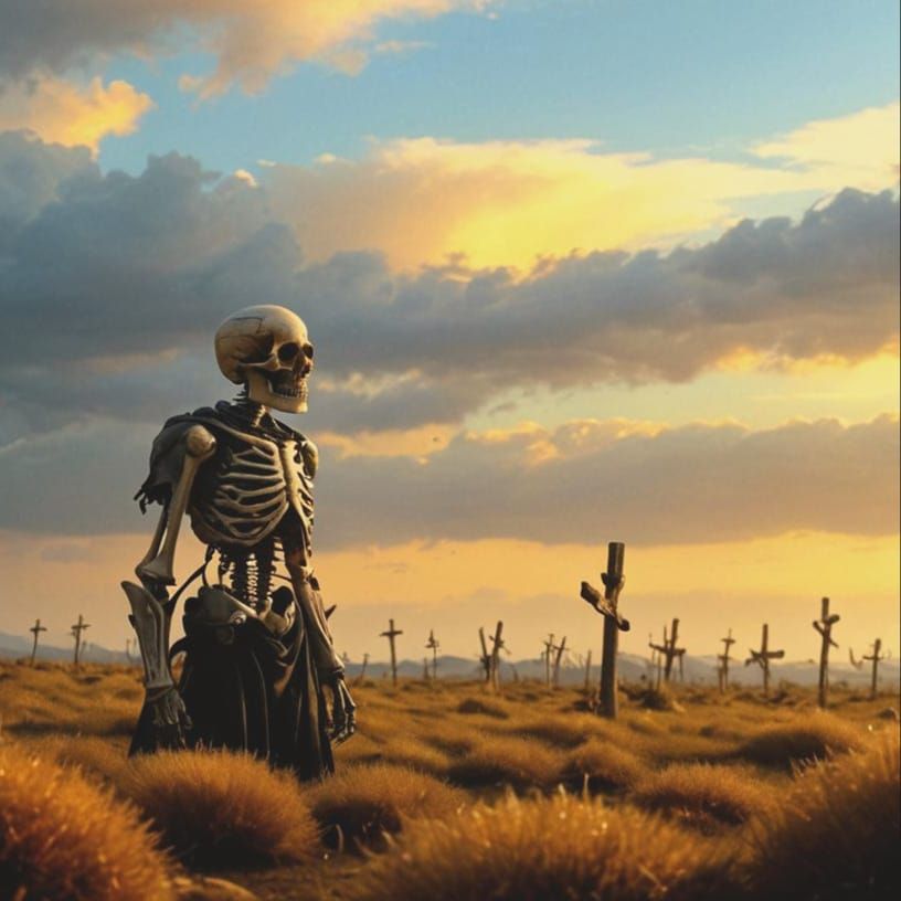 Photorealistic Memento Mori in Vibrant Colors
