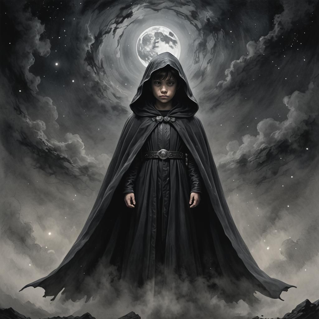 Ominous Galaxy Cloak: Children's Fear in Moonlight
