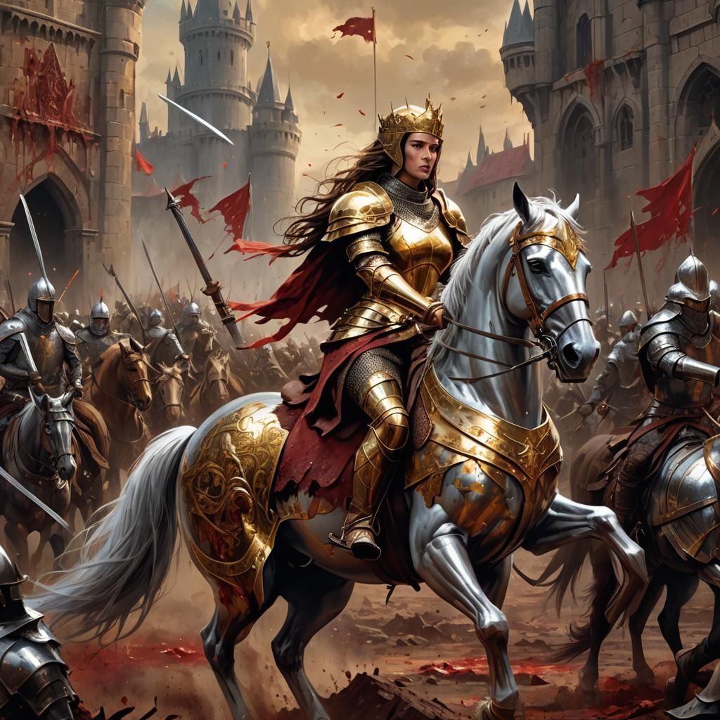Heroic Princess Rides Through Bloody Battlefield