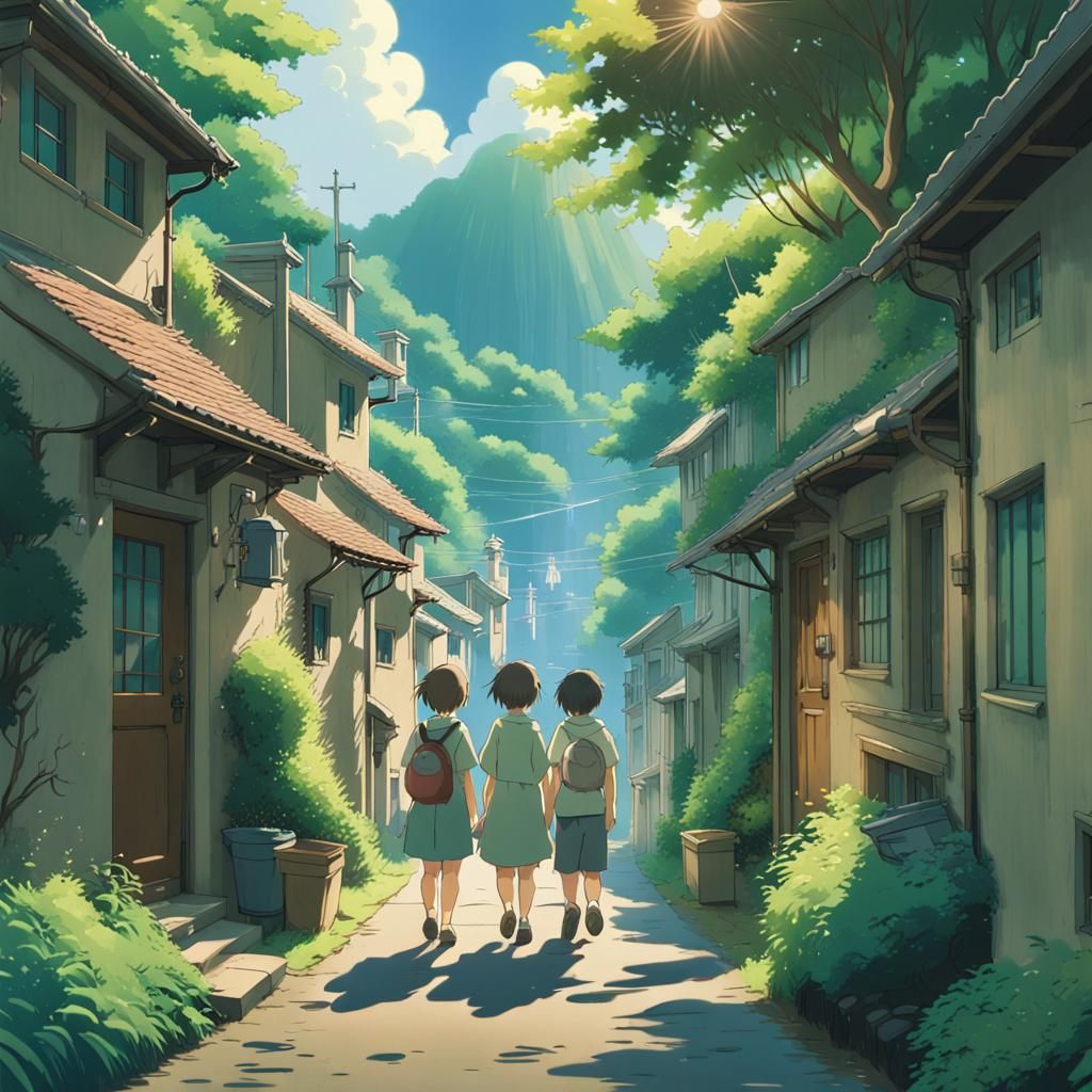 Cute People in Studio Ghibli Anime Style