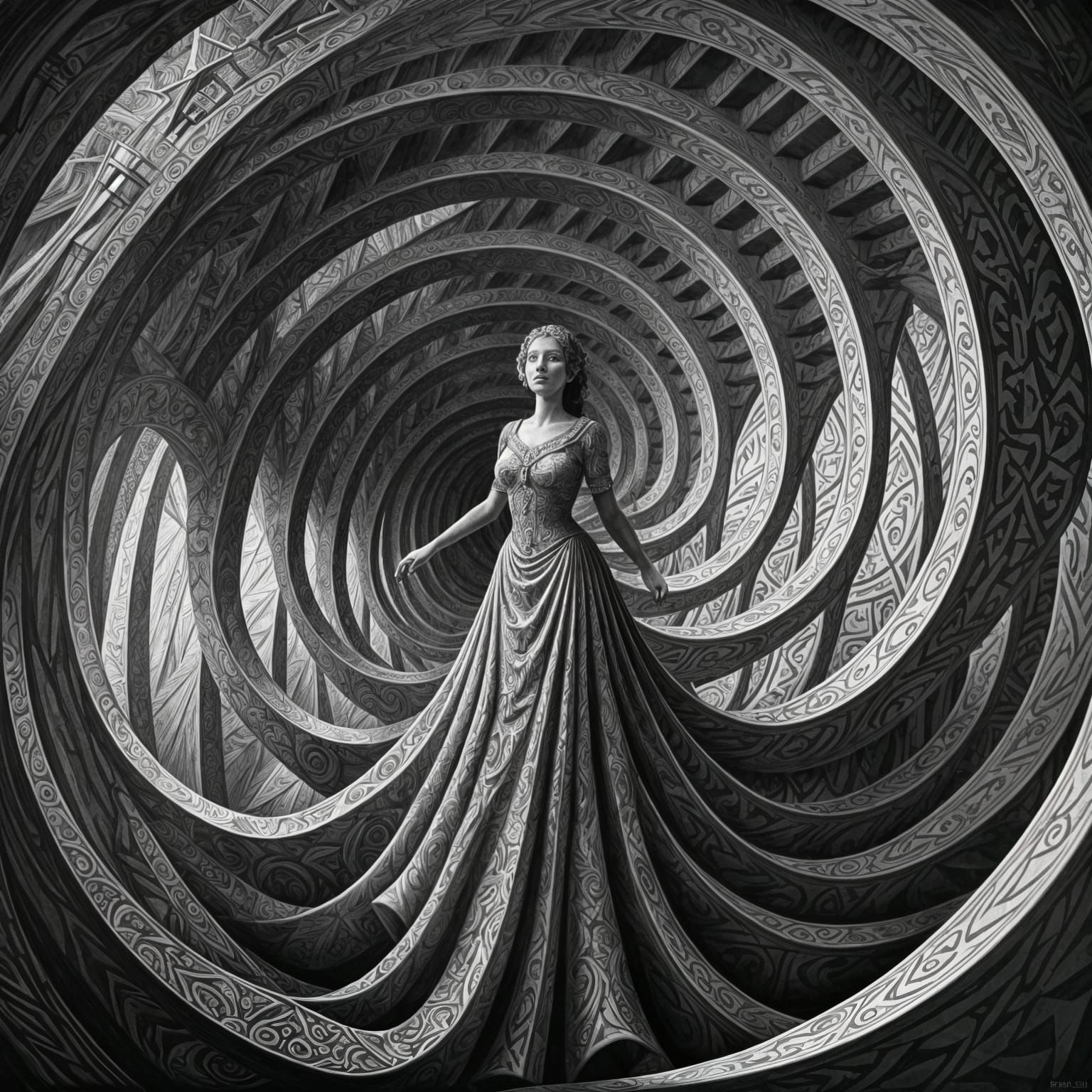 Impossible Geometries Sculpture in Escher Style