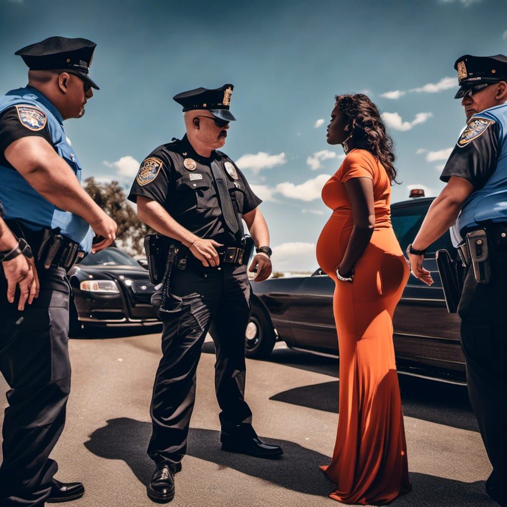 Pregnant Woman Arrested by Texas Cops in Pastel Style