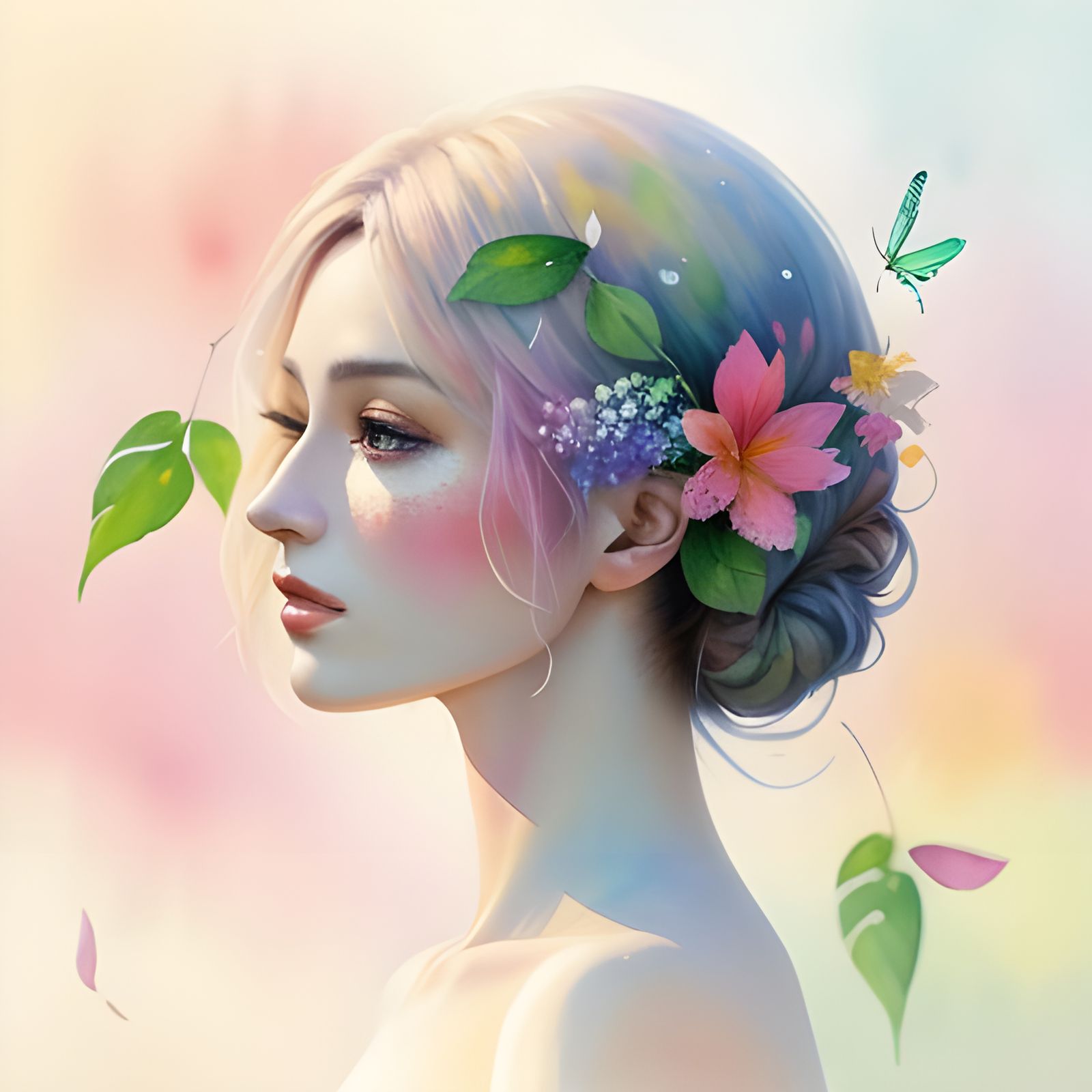 Evolving Watercolor Impression in Pointillism Style