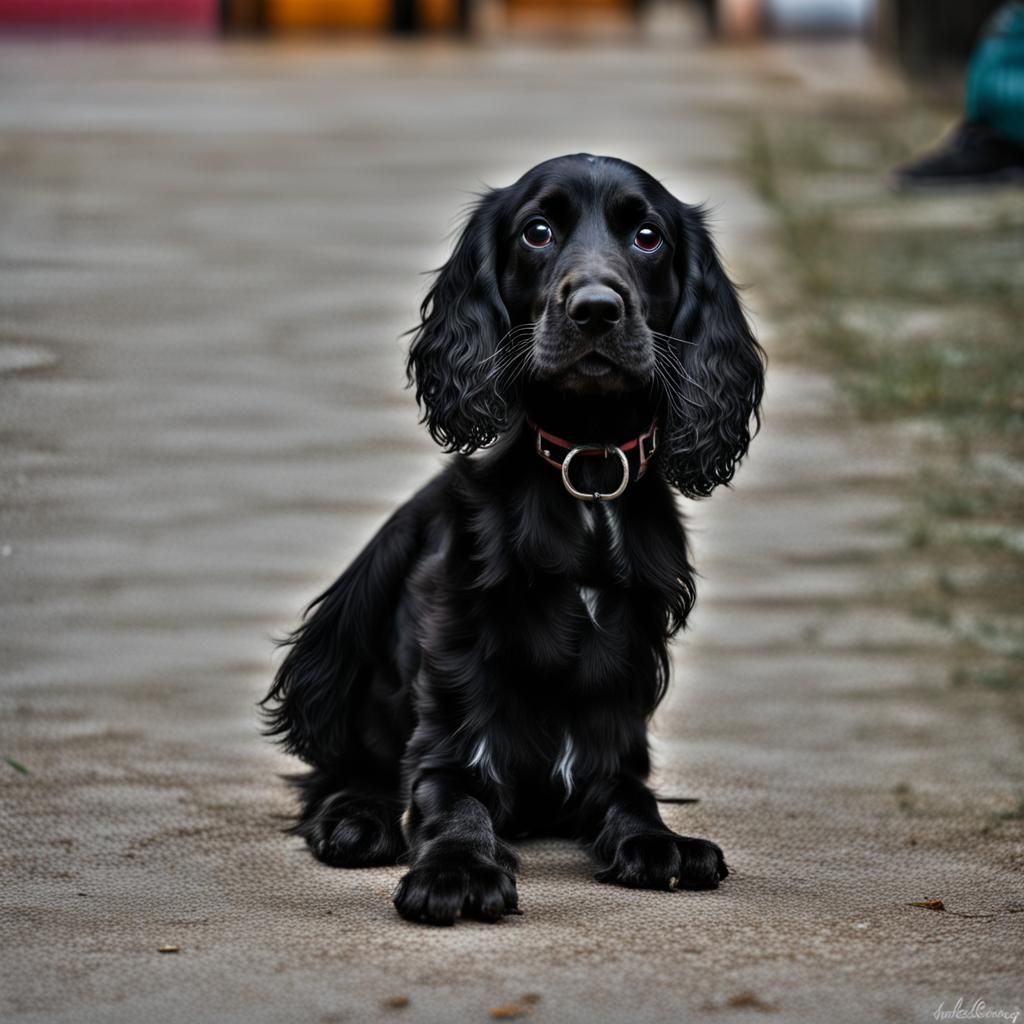 Happy Black Cocker Spaniel in Porto Alegre