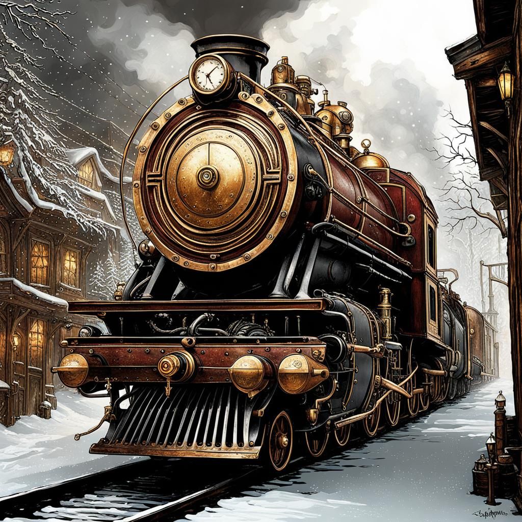 Steampunk Engine Celebrates Yule Holiday