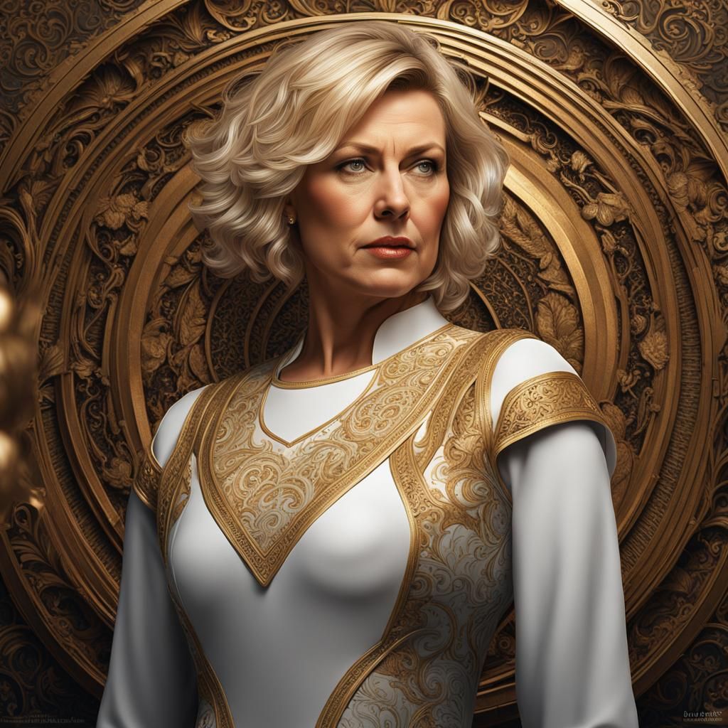 Detailed Portrait of an Attractive Blonde Woman