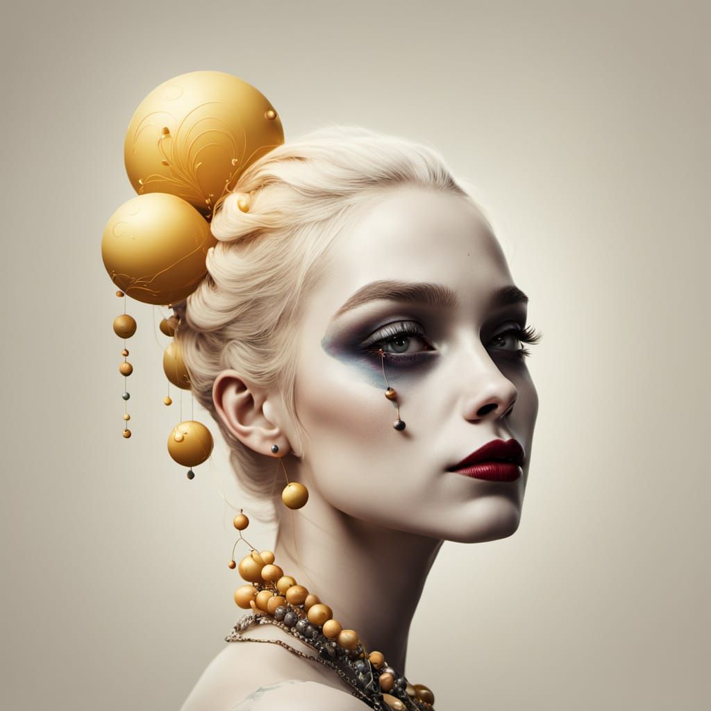 Ethereal Portrait of Harley Quinn in Dreamlike Surrealist St...