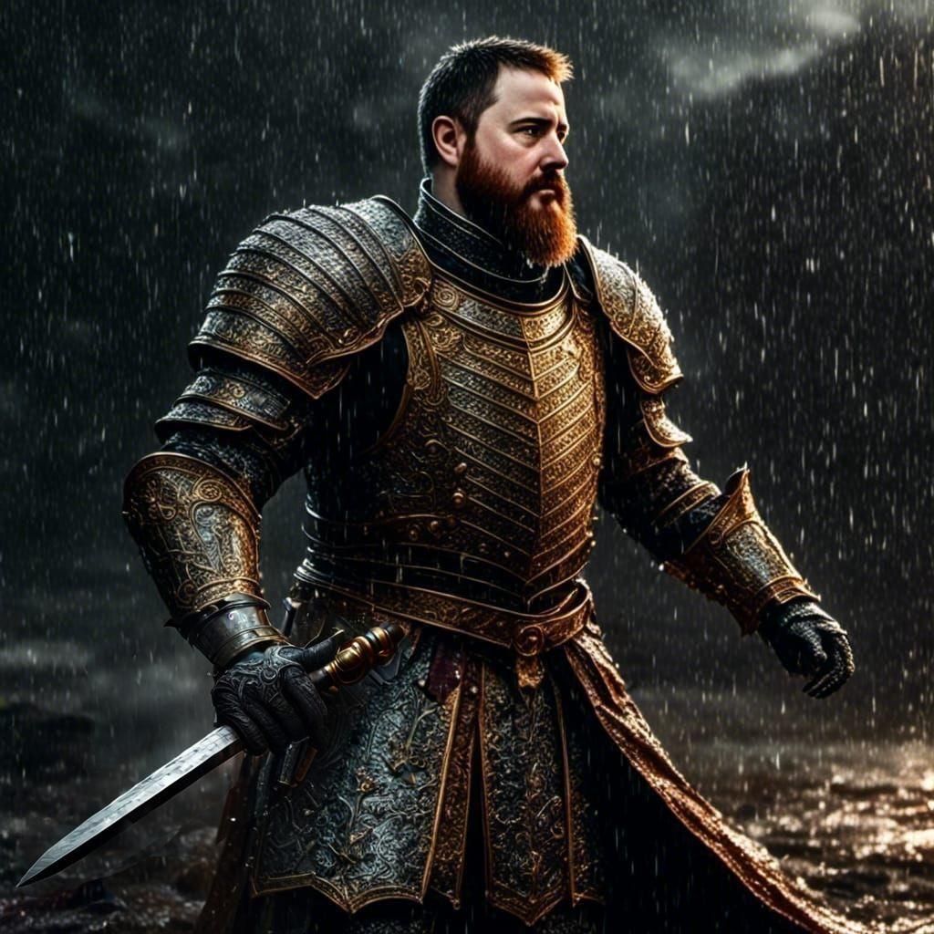 Knight in Armour Portrait, Detailed Metal Work