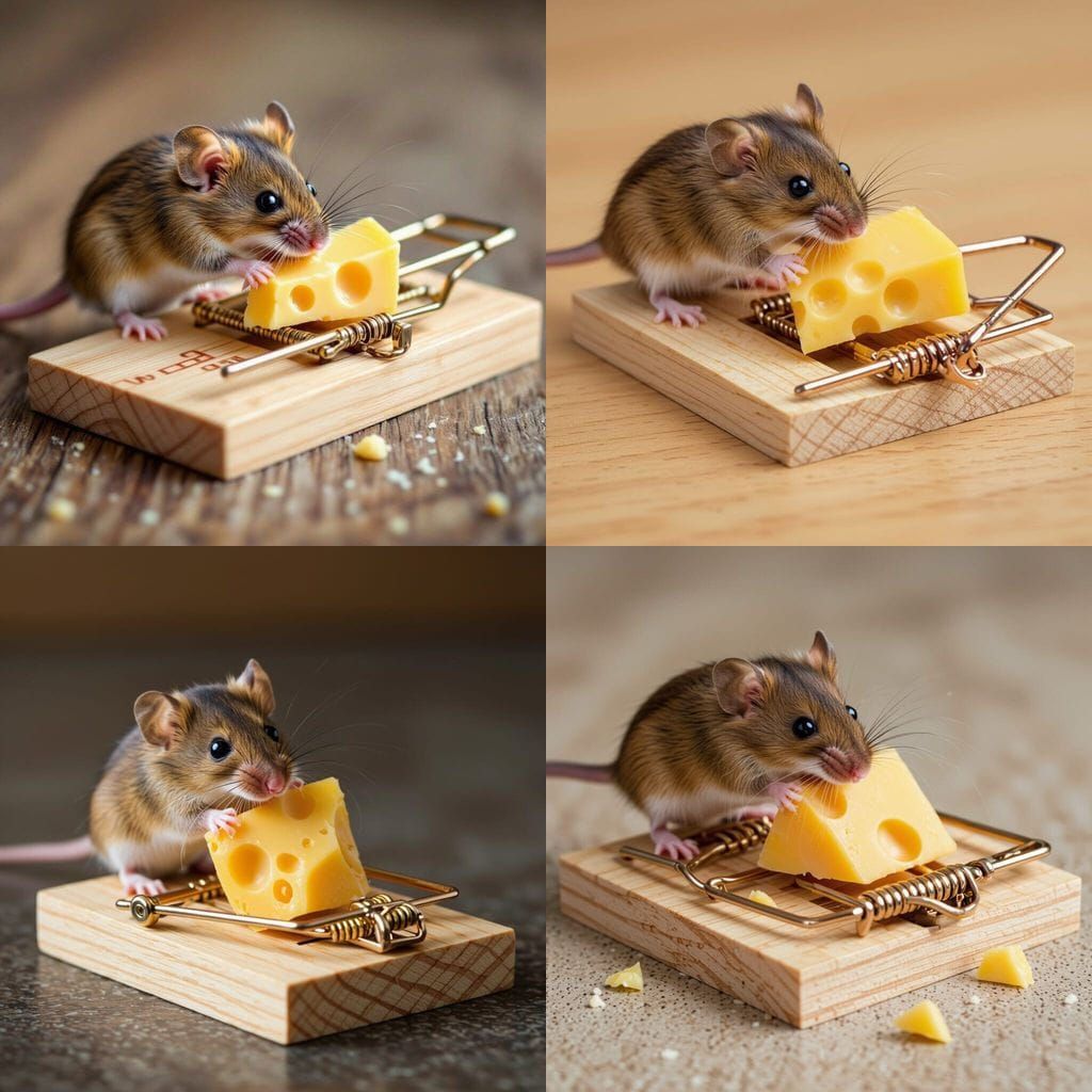 Clever Mouse Outsmarts Mousetrap to Steal Cheese