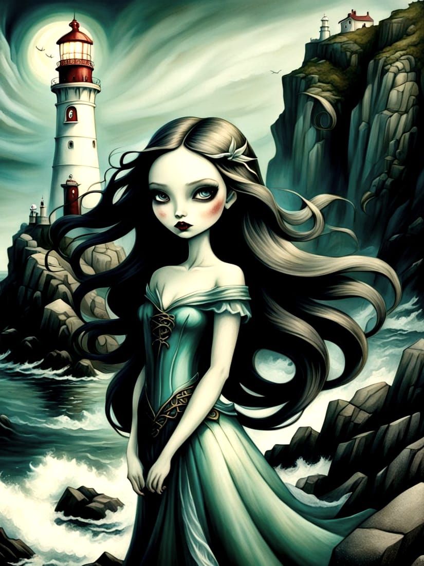 Siren Portrait in Benjamin Lacombe Style