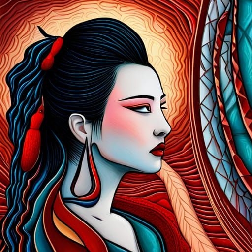 Abstract Geisha: Evoking Desire Through Color and Form