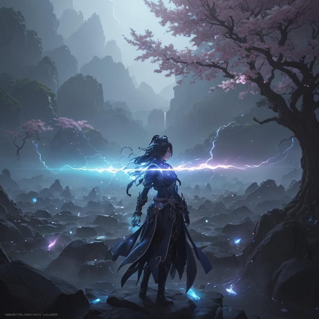 Mystical Anime Energy Answering a Question in 3D