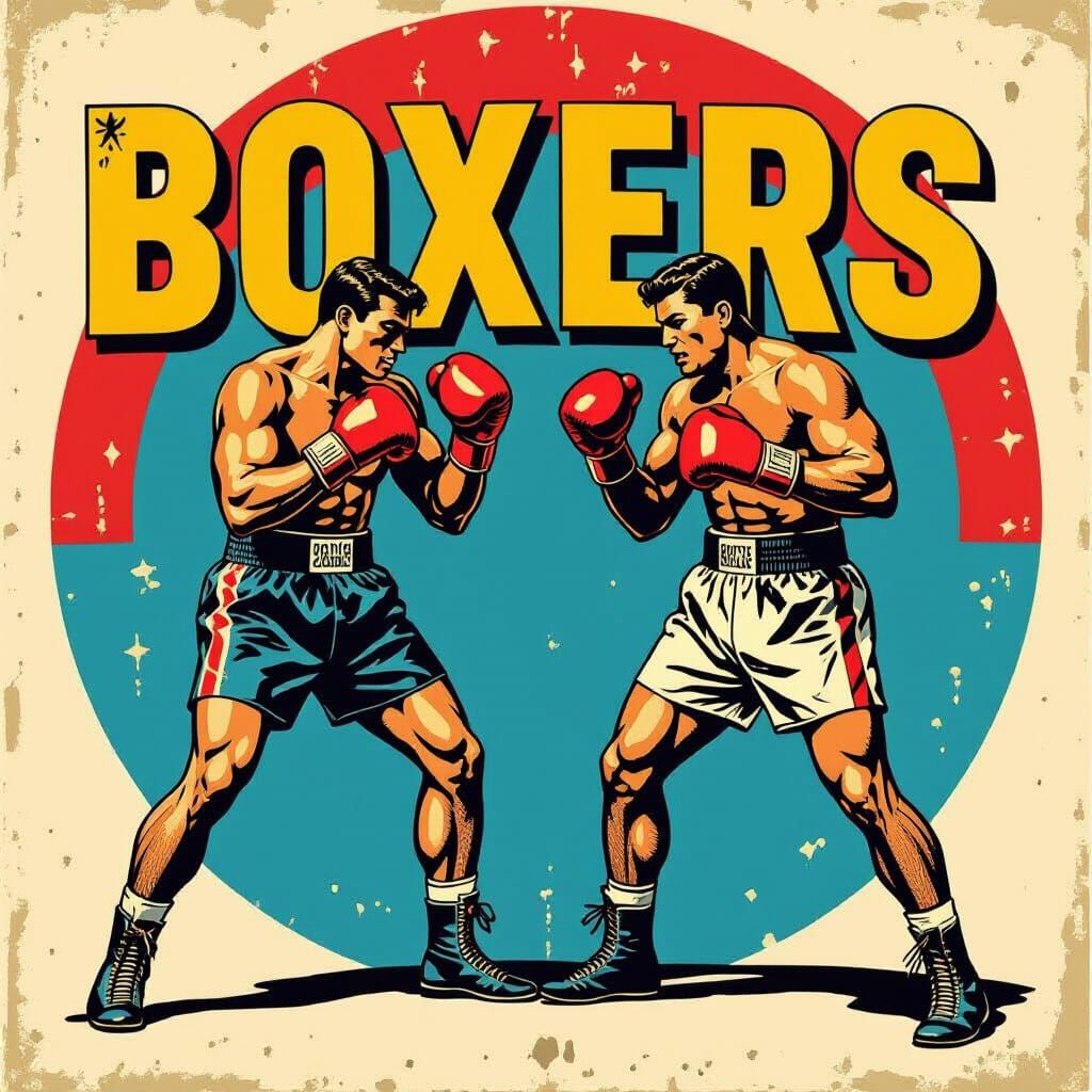 Vintage Boxing Match Poster with Bold Typography