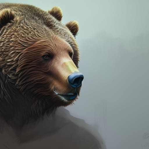 Hyperdetailed Grizzly Bear Portrait in 8K